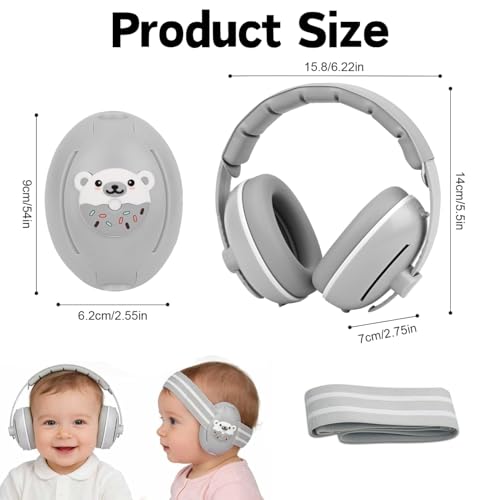 Image of Babies Hearing Protection Earmuffs for 0-48 Months, Adjustable Baby Ear Muffs with 2-in-1 Design | Comfortable Noise Reduction for Travel, Flight & Sleep - Ideal for Infants, Toddlers