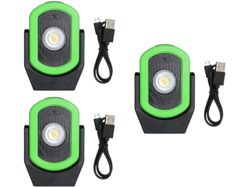 Maxxeon MXN00811, HiVis Green, 720 Lumens, USB Rechargeable LED Cyclops Workstar Work Light (3) by MAXXEON - Used condition - US$88.92