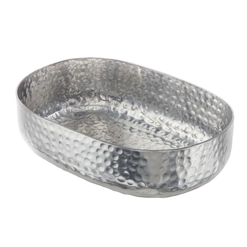 American Metalcraft ABHS69 Hammered Aluminum Entrée Basket, Oval, Silver, 48-Ounces