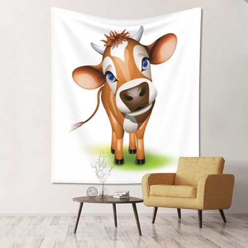 Tapisserie murale petite vache veau mignon 152x129 cm