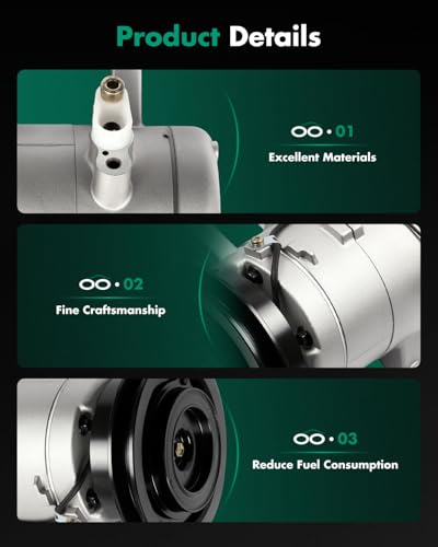 Image of SCITOO AC Compressor for Nissan for Frontier 2.4L 1998-2004 | Fast Cooling, Ultra Low Noise (≤72 dB) Air Conditioner Compressor for Summer, with Clutch, 926003S511 6511607 926008B400