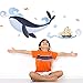 Stickers adhésifs Enfants | Sticker Autocollant Baleine et Bateau Pirate - Décoration murale chambre enfants | 1 planches de 70 x 50 cm