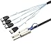 AoQhir Mini SAS HD SFF-8088 26P to 4×eSATA 7P Female External Server Hard Drive Cable, 28AWG 6G High-Speed Copper Wire Harness (0.5M/19.68in)