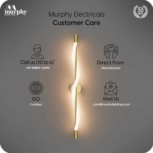 Image of Murphy Twirl 3-in-1 LED Wall Lamp with Golden Finish | Spiral Design | Warm /Neutral /Cool White Light | Premium Aluminium Body | Artistic Modern Wall Light | 2-Year Warranty | Pack of 2