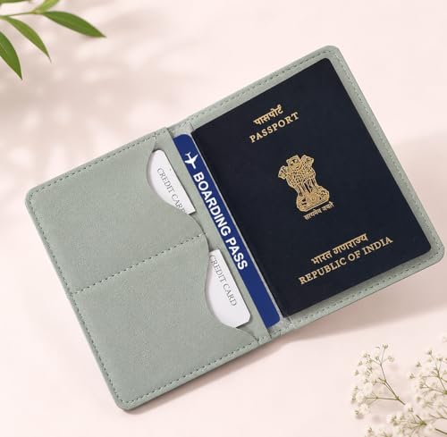 Image of Eco Leather Unisex Passport Cover and Luggage Tags (Mint Green)