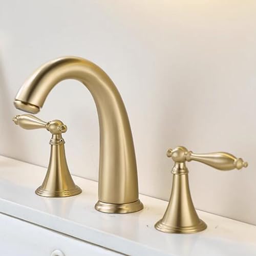 Robinet de salle de bain or brossé 3 trous pour créer une ambiance spa à la maison