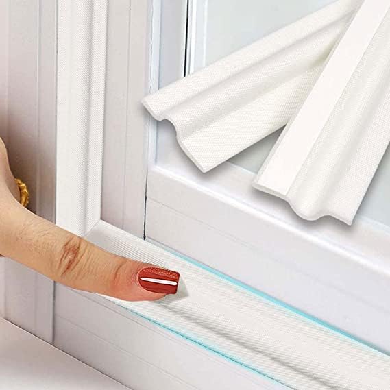 8M Blanca Burlete Puerta Ventanas Entrada Corredera InsonorizacióN AnticolisióN Espuma Autoadhesivo,Tira Sellado Exterior Acustico Cinta Aislante Ventanas Prueba Viento Termico Antipolvo Aislamiento