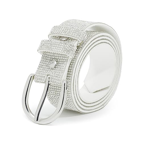 WELROG Rhinestone Belt for Women，Bling Crystal Vintage Belts Shiny Soft for Party Jeans Dresses