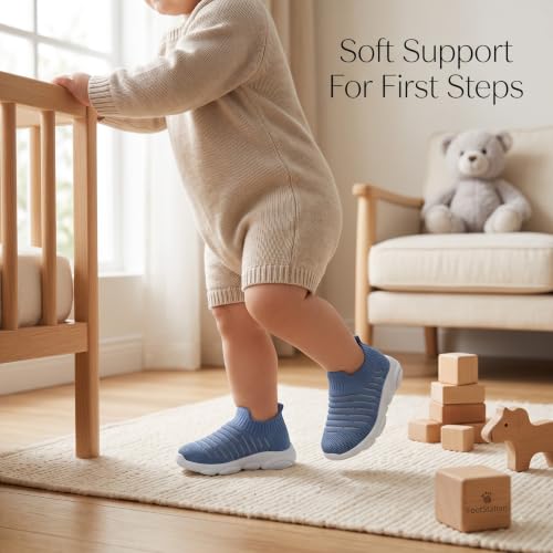 Image of Infant Shoes for Baby Boys & Girls | Musical Sound Walking Shoes | First Walker Shoes for Toddlers | Lightweight Breathable Knit Sneakers | Soft Sole Comfortable Slip On Shoes for Newborns, Babies & Kids