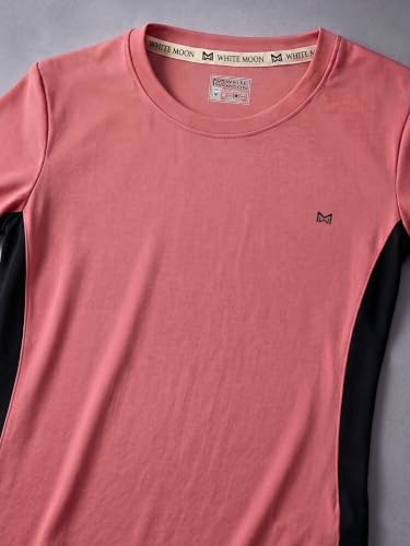 Image of White Moon Gym Tshirt for Women Workout Dry Fit t Shirt Sports Tshirt | Gym Tops for Woman | Lightweight Round Neck Breathable Half Sleeve Activewear Running Yoga Tops for Woman