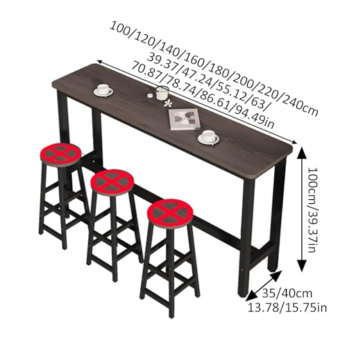 Mesa de bar de madera maciza, consola de sofá larga y estrecha 3
