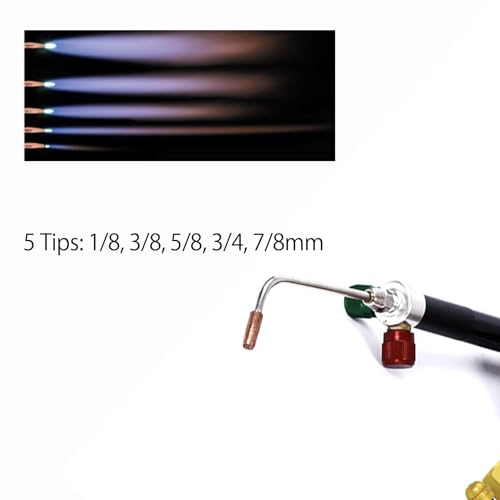Oxygen Torch Kit, Air Acetylene Torch Kit, Oxygen Acetylene/Butane Gas Welding Torch, Portable Brazing Kits with 5pc Tips, Hand Held Blazer Torch for Repairing Blowing - Thumbnail 3