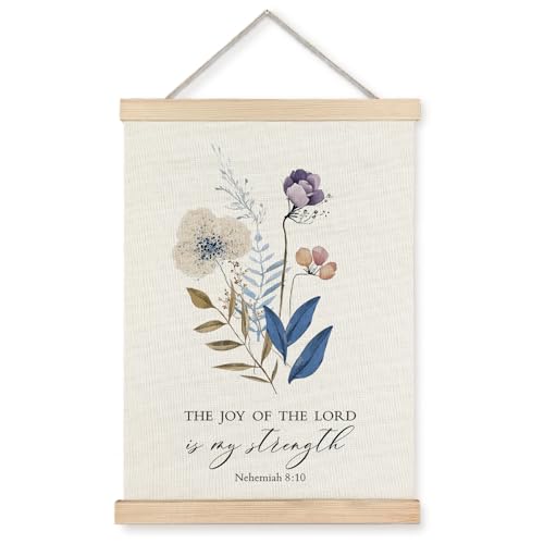 Supwhd Christian Wall Decor, the Joy of the Lord is My Strength Bible Verses Wall Decor, Scripture Wall Art for Bedroom Living Room Office 12x16 Deal
