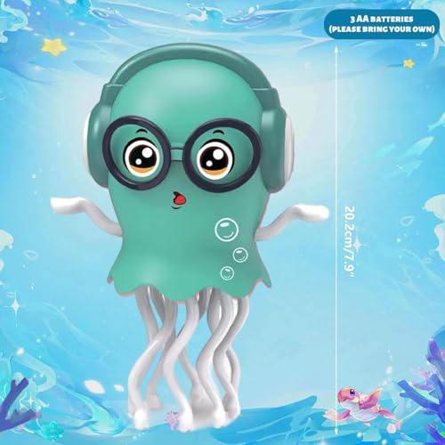 Image of Sundaymot Dancing Jellyfish Toy for Kids with Music, LED Lights & 360 Bump-and-Go Action - Battery Operated Cartoon Jellyfish Robot Play Kitchen Accessories,(Dancing Jellyfish)