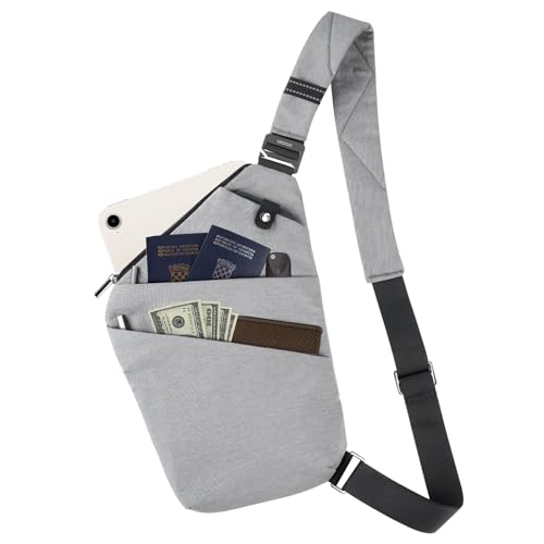 Tibroni Schultertasche Sling Bag Anti-Diebstahl Umhängetaschen Crossbody Brusttasche Chest bag für Damen und Herren für Freien Reisen Wandern Joggen