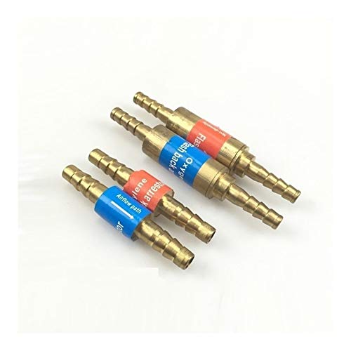 TMP1105 1 Pair 3/8 Inch Oxygen Acetylene Flashback Arrestor Check Valve Flame Buster for Pressure Reducer Regulator Gas Cutting Torch for Pipe