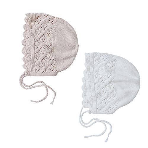 Image of Vivobiniya Toddler Girl Lovely Flounce Knit Hats Baby Bonnets Newborn Baby Hats 0-8y
