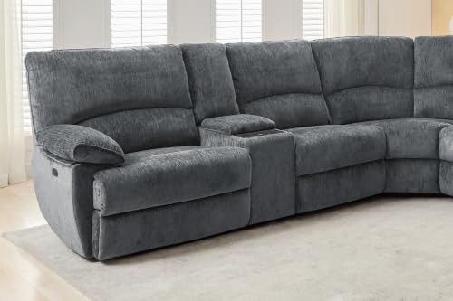 Image of Oversized Power Recliner Sectional Sofa with Wireless Charger(Light Gray)
