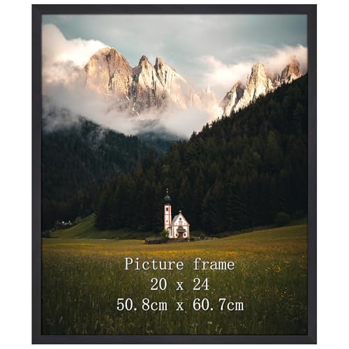 Giftgarden Schwarz Bilderrahmen 50x60 cm - Aluminium Rahmen für Fotos Zertifikate und Poster - Großer Fotorahmen für Wohnzimmer Schlafzimmer Arbeitszimmer