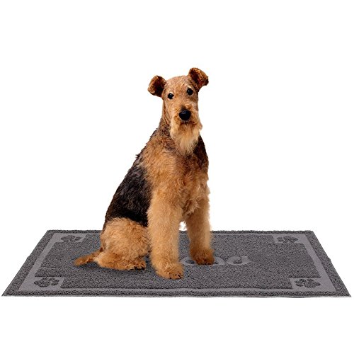 Petroad Pvc Litter Mat Pet Food Feeding Mat(35.4 X 23.6") Washable Non Slip For Floor Protection Waterproof Grey #TOP5