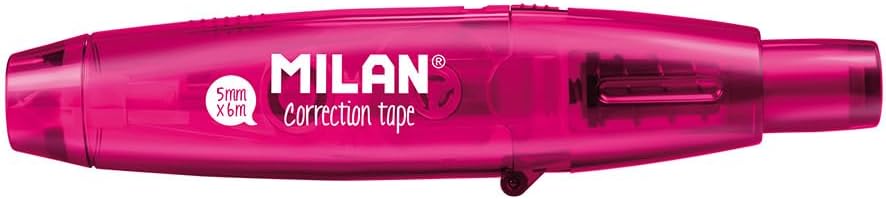 MILAN Box of 12 Correction Tapes with Push Button 5 mm x 6 m Acid
