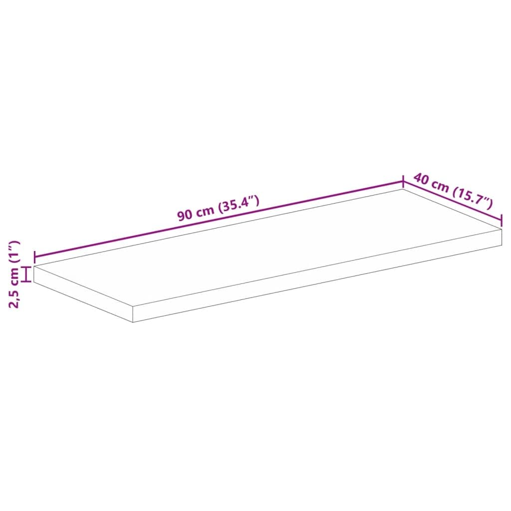 vidaXL Tischplatte, Holzplatte Rechteckig, Massivholzplatte für Bartisch Beistelltisch Esstisch, Ersatztischplatte, 90x40x2,5cm Akazienholz
