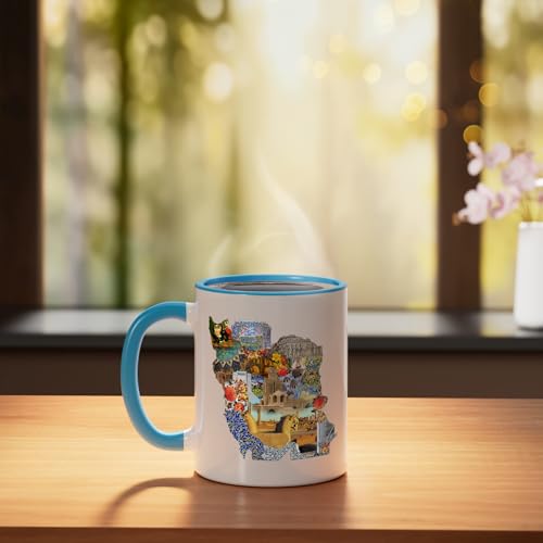 Taza de cerámica con mapa Persia 11 onzas miniatura 3