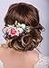 Produktbild Kercisbeauty Blush Pink Rose Haarkamm Blatt Kopfschmuck Hochzeit Braut Seitliche Kopfbedeckung Vintage Haar Kleid Boho Haarkamm Frauen Mädchen Festival Party Karneval Kopfschmuck