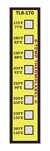 8-Temp Thermolabel 170-240°F Temperature Label Pack of 16 Labels