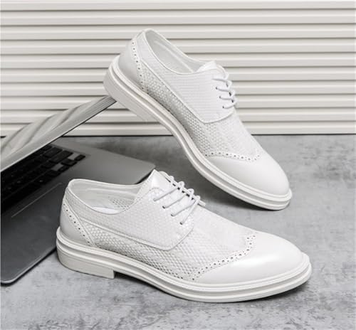 Soft Bottom Casual Shoes Cutout Comfortable Cap Toe Oxfords Lace Up Breathable Non Slip Rubber Sole Leather Shoes4