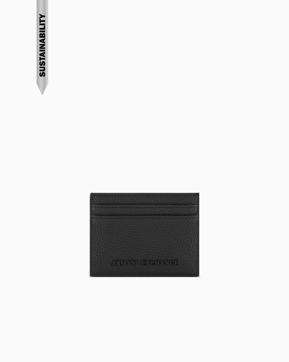Armani Exchange Black Smooth Texture Card Holder