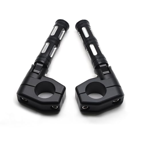Image of MZS Motorcycle Highway Pegs, 1.25 inch CNC Highway Foot Pegs Adjustable Short Mount Clamps Compatible with Road Glide King Softail Electra Street Glide Sportster Dyna Rebel Shadow for 1 1 /4 Engine Guard