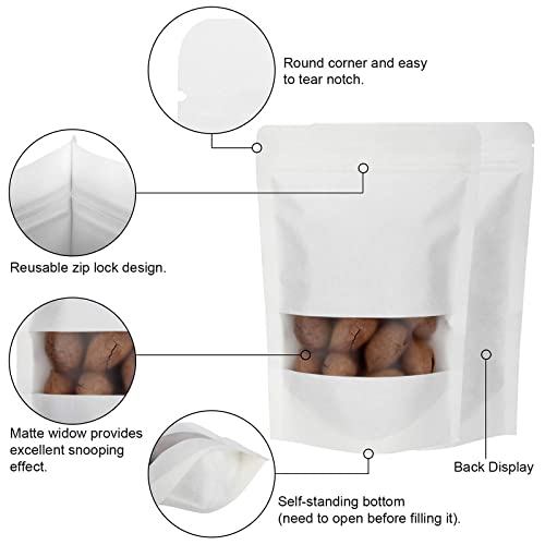 Image of TRUE SHOP The Ultimate Solution for Food Storage - Foil Pouch Stand-Up Bags with Self-Sealing Technology Matt White Polyester (50 GM, 50, count)