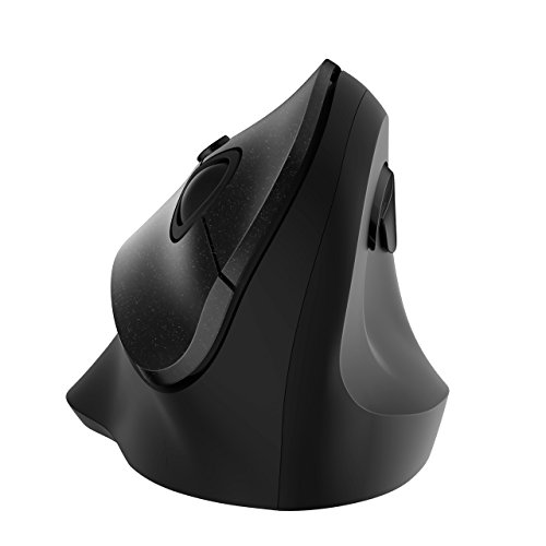 VicTsing Vertical Mouse, 2.4G Wireless Ergonomic Mouse, 6 Buttons with 3 Adjustable DPI Levels (800/1200/1600), Hand-Feeling for Laptop, Mac, Computer- Black