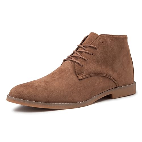 BZIKBGE Men's Suede Lace Up Chukka Boots Comfort Breathable Formal Ankle Boots for Work Daily Business (Brown,10)