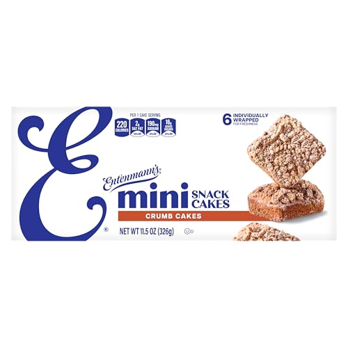 Entenmann's Crumb Mini Snack Cakes, 6 individual packs, (1.92 oz each), Brown Sugar and Cinnamon Mini Coffee Cakes, 11.5 oz Box