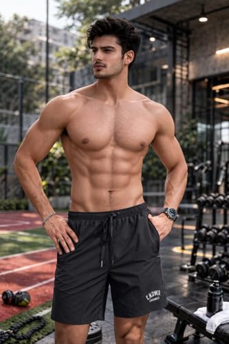 Image of ENDEAVOUR WEAR Men's Quick Dry Lightweight Sports Shorts Zipper Pockets