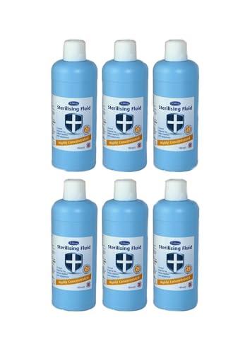 Dr Johnson's Highly Concentrated Sterilising Fluid - 1 Liter (Pack of 6) - Ensuring Hygiene with Baby Bottle Cleaner - Cold Water Steriliser for Ultimate Cleanliness