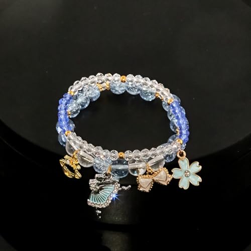 Image of Ballerina Bracelet Dance Recital Bracelet Ballerina Blue Bracelet Cute Ballerina Dance Beaded Bracelet Ballerina Friendship Bracelets Ballerina Party Jewellery