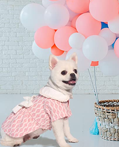 Topkins Dog Dress Valentines Day Dog Sweater Dress Soft Dog Dress Cute Pet Clothes Outfit For Small Medium Dogs Girl (Pink, L) #TOP5