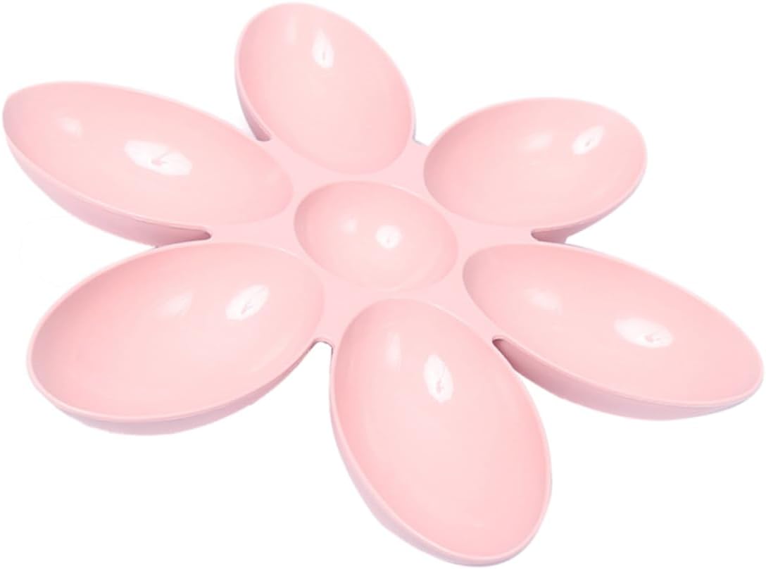 TOYANDONA Petal Shaped Pink Pet Feeder Bowl for Cats and Dogs Food Basin with Smooth Surface for Easy Cleaning Wear Resistant Slow Eating Container