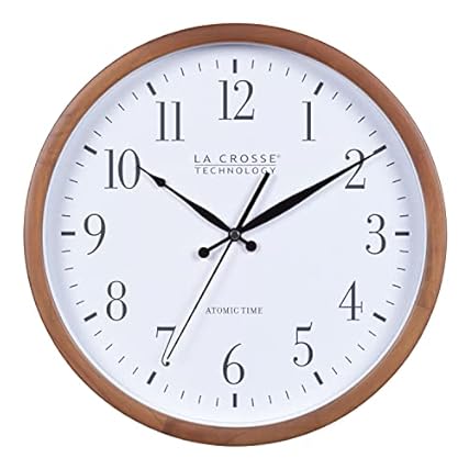 La Crosse Technology 404 50447 INT 12 . 8 Atomic Walnut Analog Wall Clock