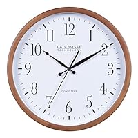 12.8-Inch Atomic Walnut Wall Clock