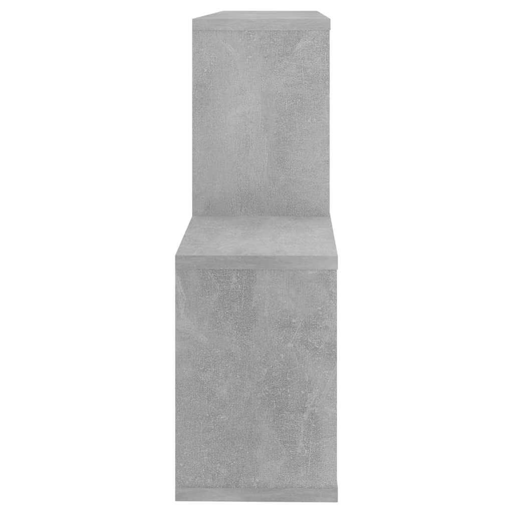 Estantería de pared gris hormigón de madera 100 x 18 x 53 cm, estante colgante con soporte invisible, estantería flotante para salón, dormitorio, cocina, baño, pasillo y oficina como orden y