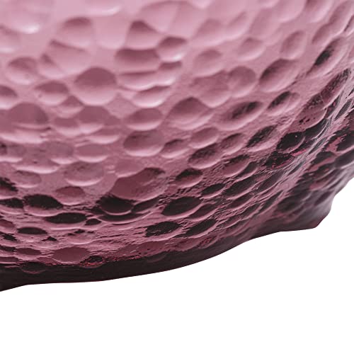 Bowl de Cristal Martelado com Borda Dourada Taj Flor Rosa 16cm x 8cm - Wolff