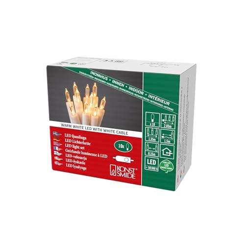 Konstsmide LED Lichterkette, mit an/aus Schalter, 10 warm weiße...
