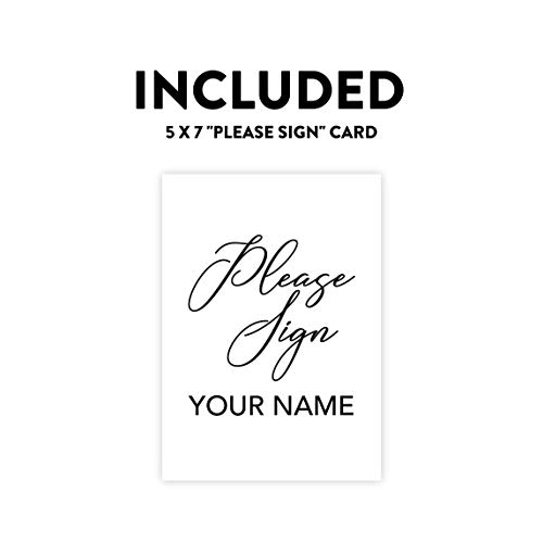 Andaz Press Custom Large Wedding Canvas Guestbook Alternative, 16 X 20 Inches, Rustic Wood Monogram, Horizontal Personalized Sign Our Canvas, Welcome Sign For Fall, Rustic, Woodland Theme #TOP5