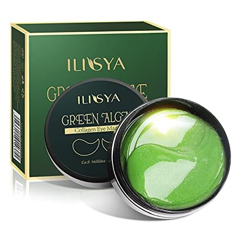 Green Algae Eye Patches for Dark Circles Under Eye Masks Green Tea Extract Moisturising Eye Pad Eye Gel for Puffy Eyes Moisturising Nourishing - Pack of 60 Cover