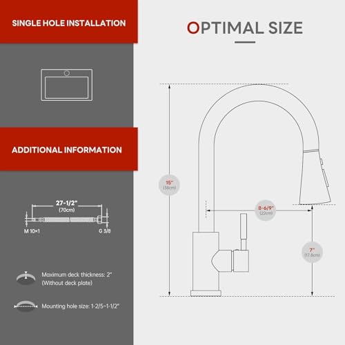 APPASO Bronze Kitchen Faucet with Pull Down Sprayer (3 Modes), Oil Rubbed Bronze High Arc Kitchen Faucet, 304 Stainless Steel 360° Swivel Kitchen Sink Faucet Single Handle Single Hole