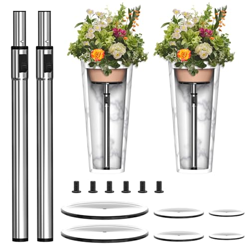 2 Set Adjustable Plant Risers for Inside Pot, Planter Insert for Large Pot, 19.5-32'' Rise Filler...